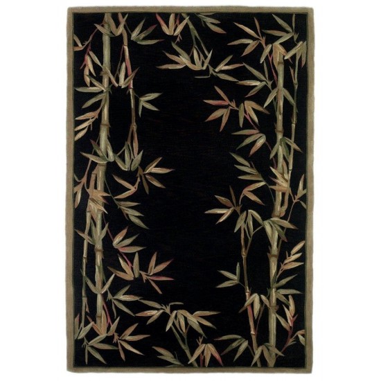 Sparta Black Bamboo Border 3'6" x 5'6" Rug