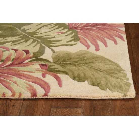 Sparta Beige Palm Leaves 2'6" x 10' Runner Rug