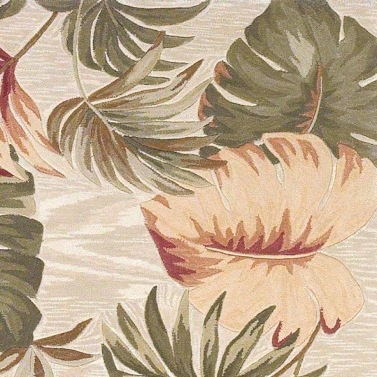 Sparta Beige Palm Leaves 2'6" x 10' Runner Rug