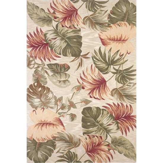 Sparta Beige Palm Leaves 3'6" x 5'6" Rug