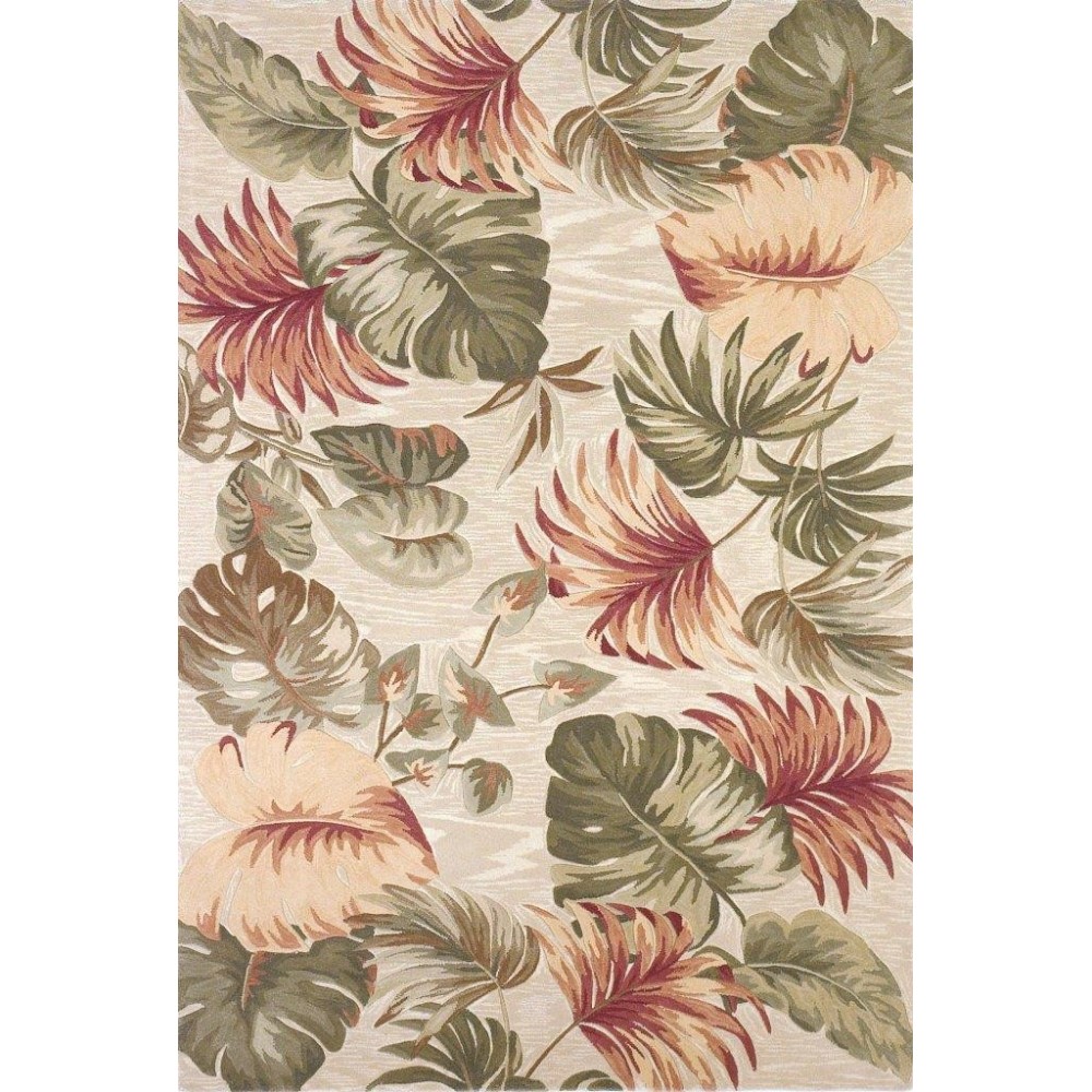 Sparta Beige Palm Leaves 5'3" x 8'3" Rug