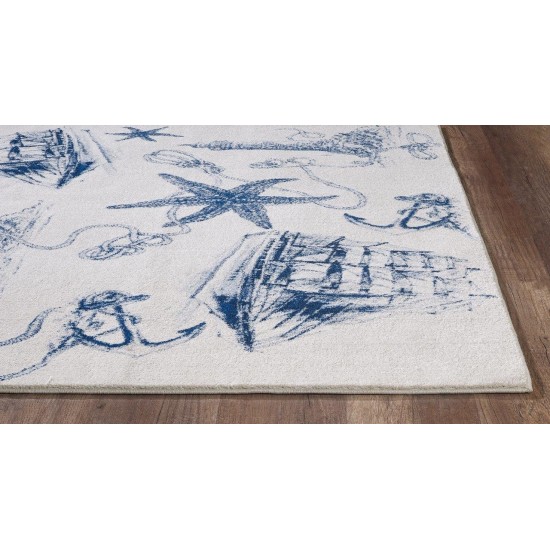 Stella Ivory/Navy Coast 5'3" x 7'7" Rug