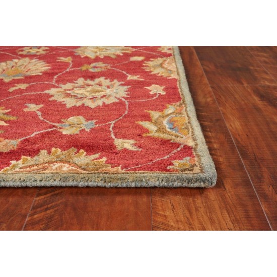 Syriana Red Allover Kashan 2'3" x 7'6" Runner Rug