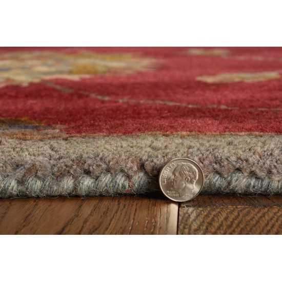 Syriana Red Allover Kashan 2'3" x 7'6" Runner Rug