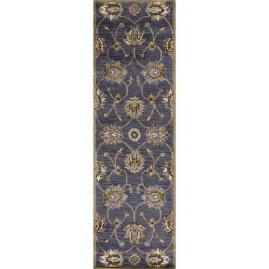 Syriana Midnight Kashan 2'3" x 7'6" Runner Rug