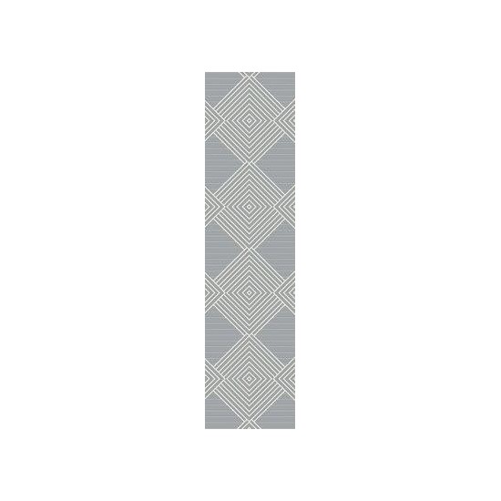 Terrace Grey/Ivory Diamonds 2'7" x 7'9" Runner Rug