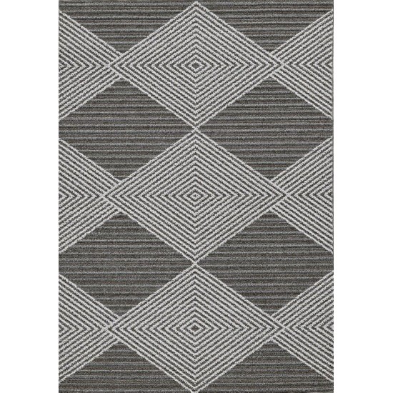 Terrace Grey/Ivory Diamonds 4' x 5'9" Rug