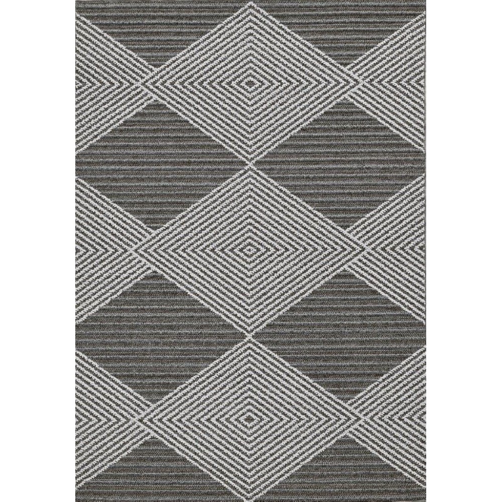 Terrace Grey/Ivory Diamonds 4' x 5'9" Rug