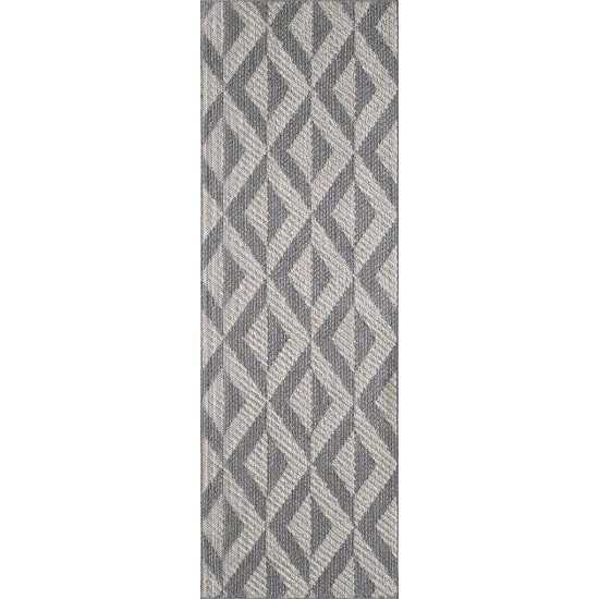 Terrace Grey Illusion 2'7" x 7'9" Runner Rug