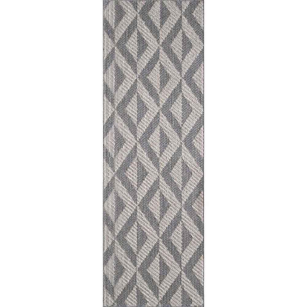 Terrace Grey Illusion 2'7" x 7'9" Runner Rug