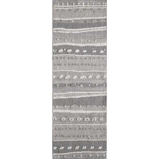 Terrace Grey Terrain 2'7" x 7'9" Runner Rug