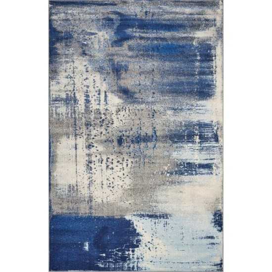 Watercolors Ice Blue Flow 3'3" x 4'11" Rug