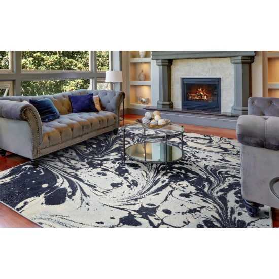 Watercolors Blue Marble 6'7" x 9'6" Rug