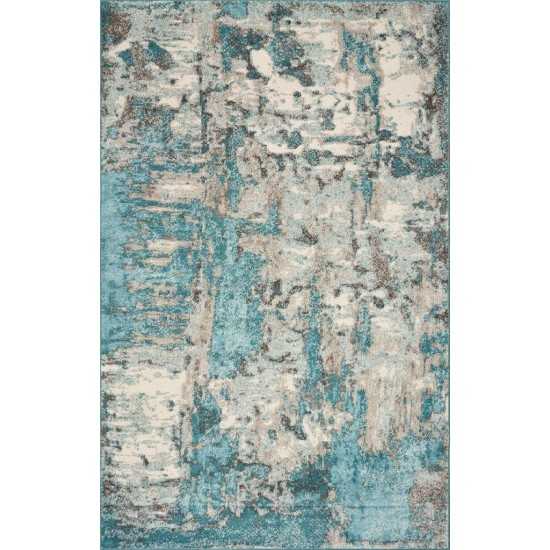 Watercolors Ivory/Teal Watercolors 3'3" x 4'11" Rug