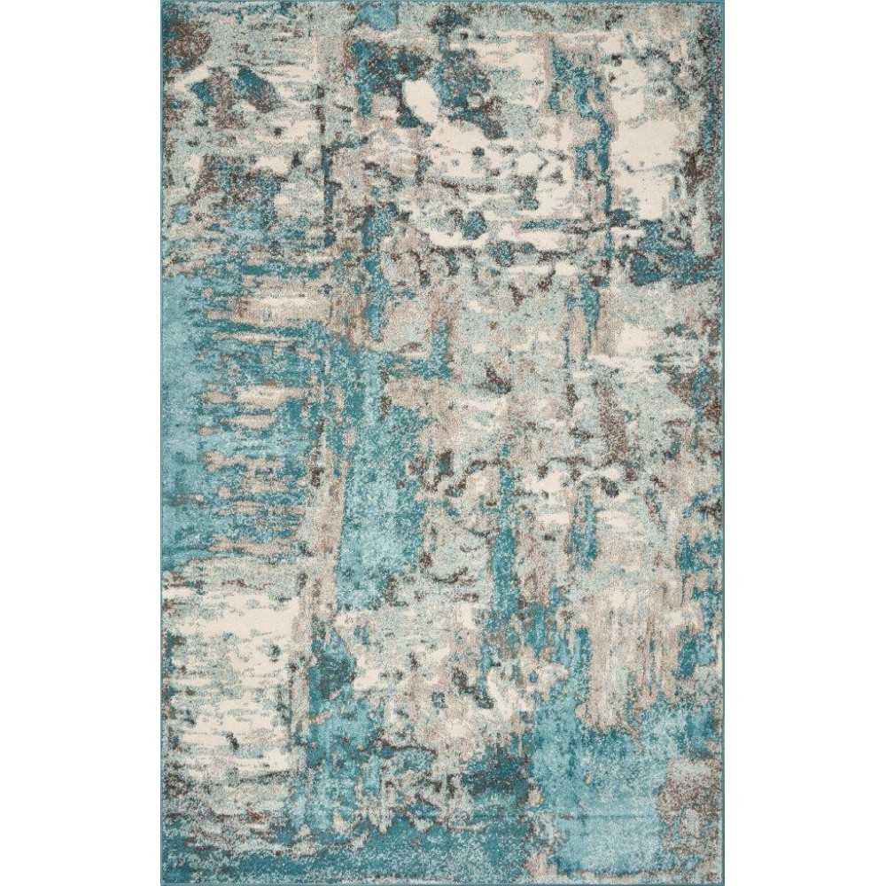 Watercolors Ivory/Teal Watercolors 3'3" x 4'11" Rug