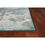 Watercolors Ivory/Teal Watercolors 3'3" x 4'11" Rug