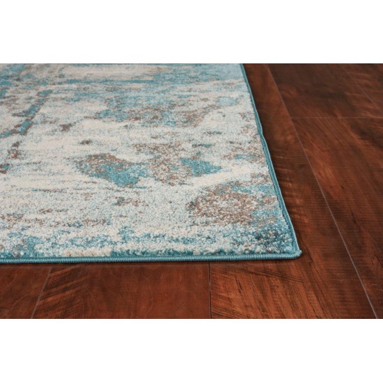 Watercolors Ivory/Teal Watercolors 3'3" x 4'11" Rug