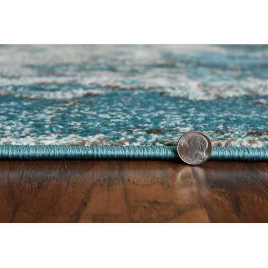 Watercolors Ivory/Teal Watercolors 5' x 7'6" Rug