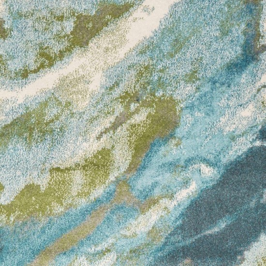 Watercolors Teal Abstract 3'3" x 4'11" Rug