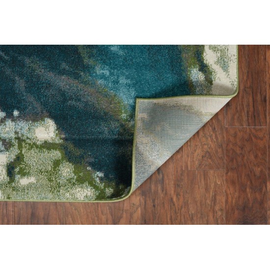 Watercolors Teal Abstract 3'3" x 4'11" Rug