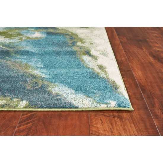 Watercolors Teal Abstract 5' x 7'6" Rug