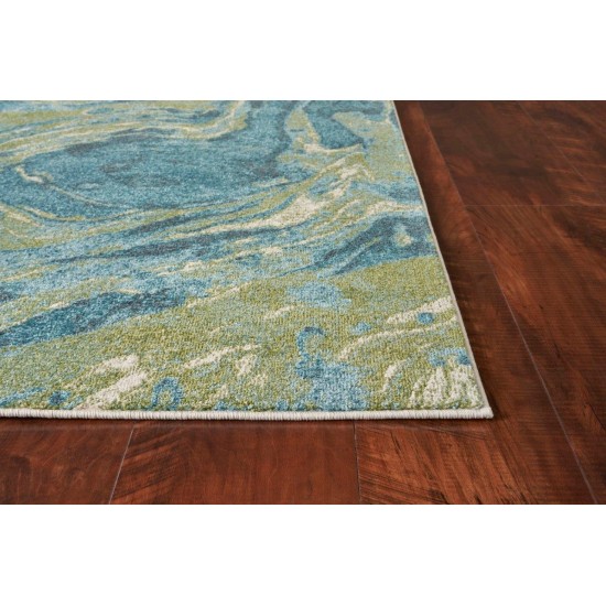 Watercolors Teal Geode 3'3" x 4'11" Rug