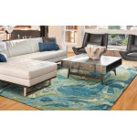 Watercolors Teal Geode 5' x 7'6" Rug