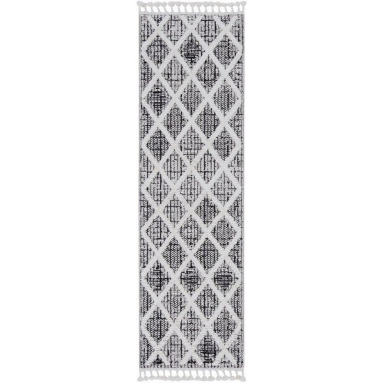 Willow Charcoal Diamonds 2'2" x 7'6" Runner Rug