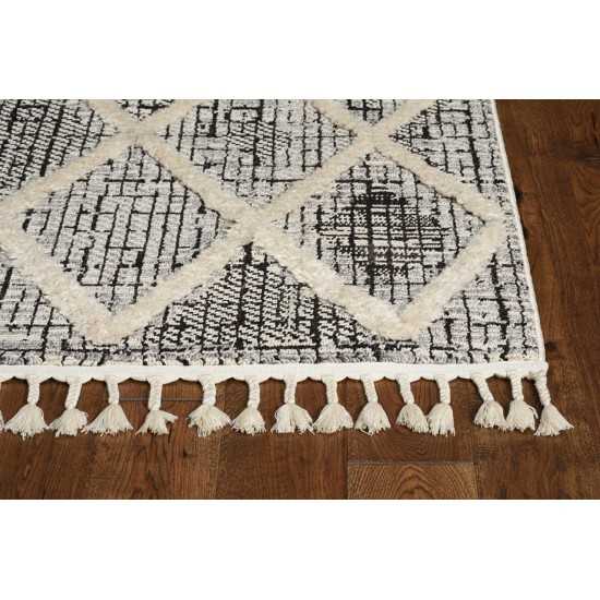 Willow Charcoal Diamonds 2'2" x 7'6" Runner Rug