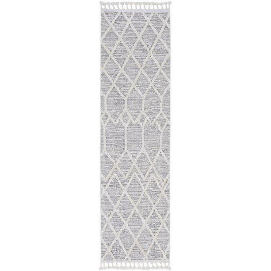 Willow Ivory Grey Honeycomb 2'2" x 7'6" Runner Rug