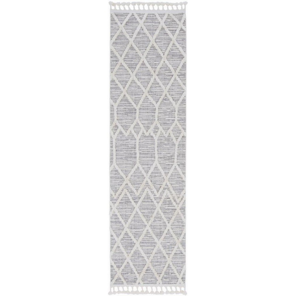Willow Ivory Grey Honeycomb 2'2" x 7'6" Runner Rug Willow Ivory Grey Honeycomb 2'2" x 7'6" Runner Rug