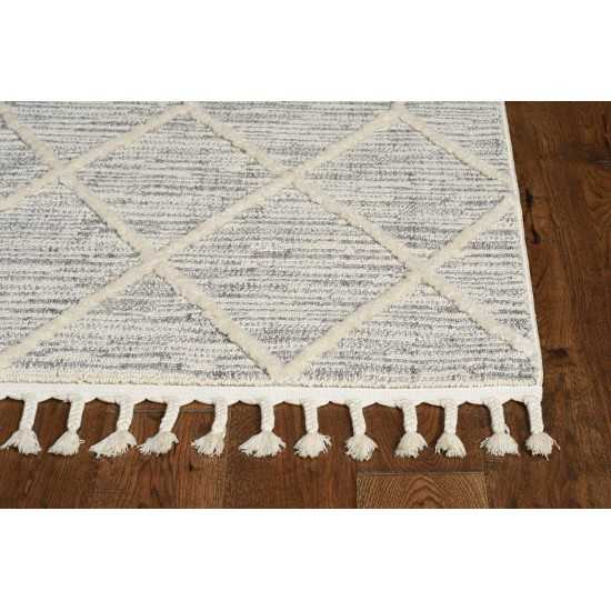 Willow Ivory Grey Honeycomb 2'2" x 7'6" Runner Rug