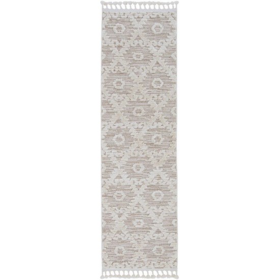 Willow Ivory Beige Boho 2'2" x 7'6" Runner Rug