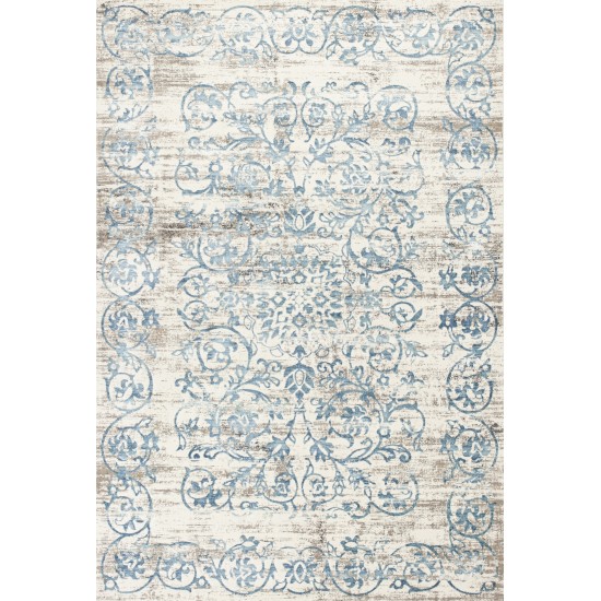 Crete Ivory/Blue Courtyard 5'3" x 7'7" Area Rug