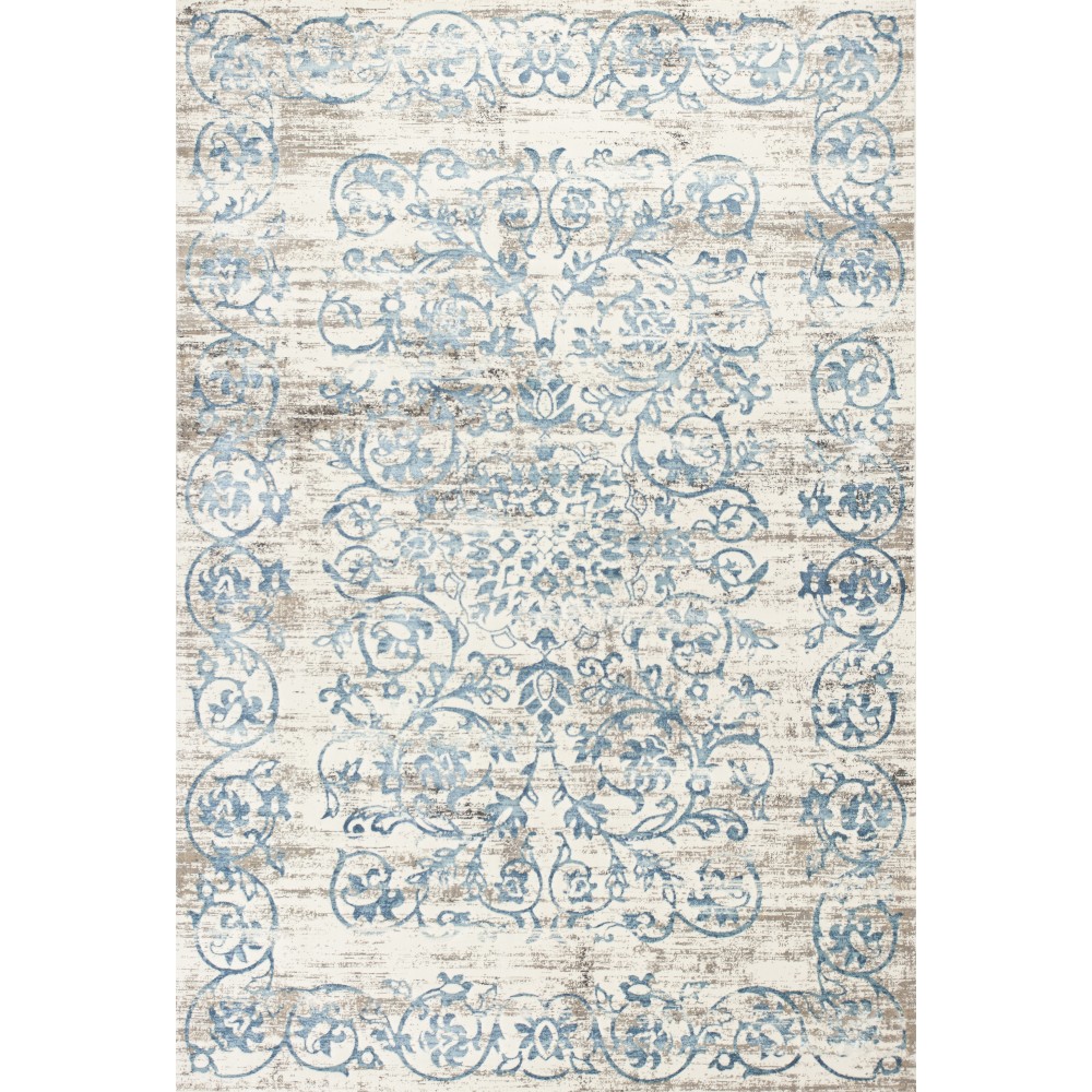 Crete Ivory/Blue Courtyard 6'7" x 9'6" Area Rug