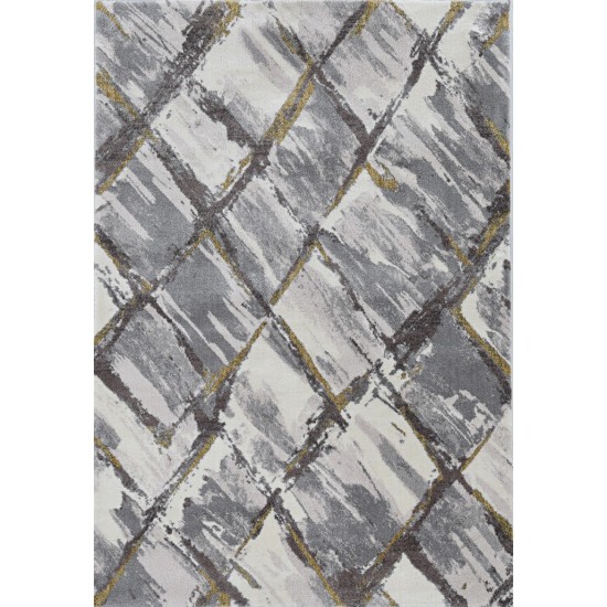 Elements Ivory/Grey Panes 5'3" 7'7" Area Rug