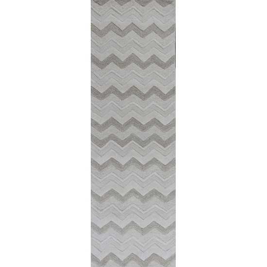 Eternity Ivory Chevron 2'3" x 7'6" Runner Area Rug