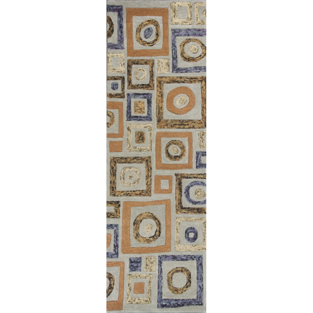 Geo Frost Cityscape 2'6" x 8' Runner Area Rug