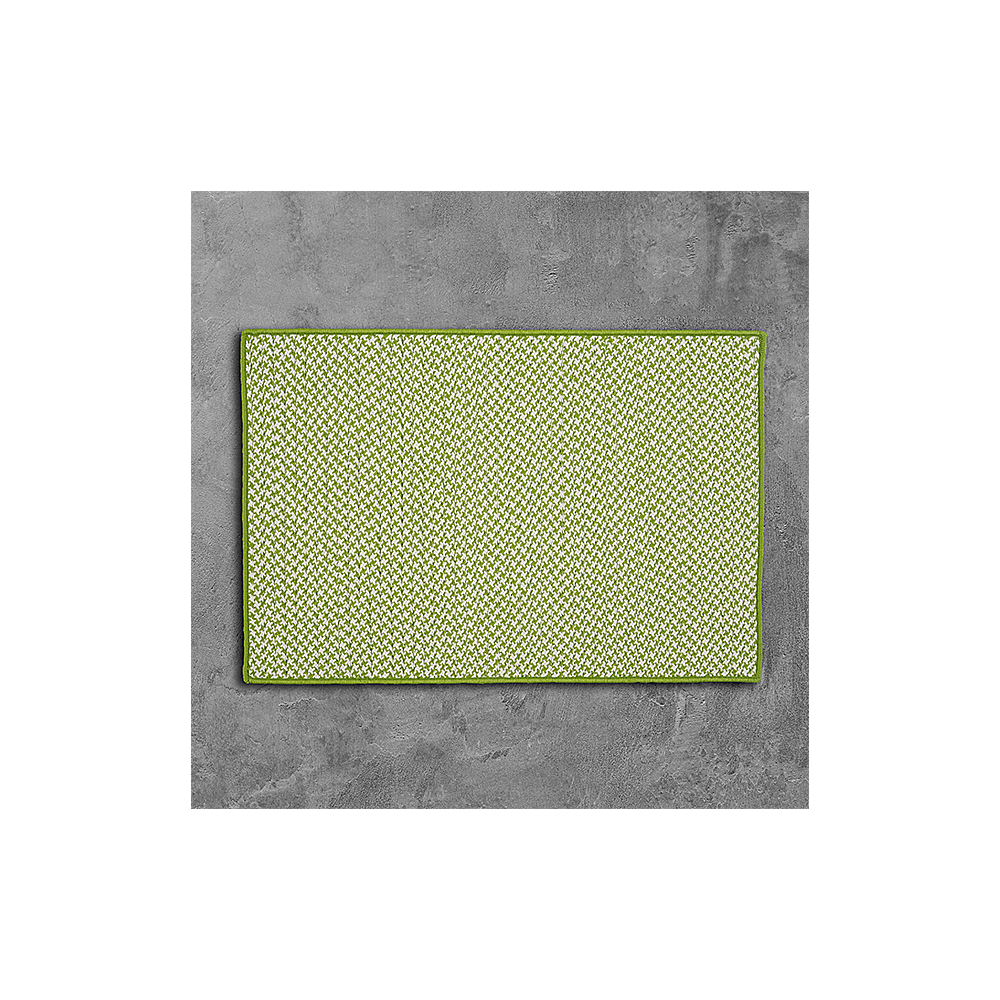 Colonial Mills Rug Outdoor Houndstooth Tweed Lime Runner (Rectangle)