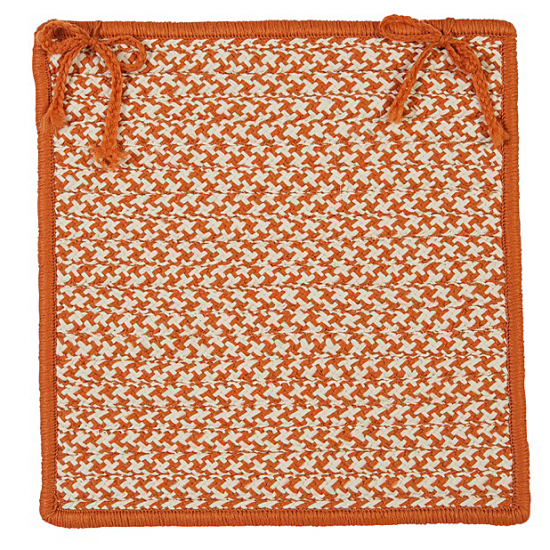 Colonial Mills Chair Pad Outdoor Houndstooth Tweed Orange Chair Pad