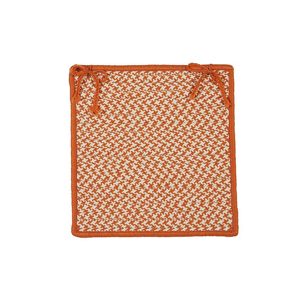 Colonial Mills Chair Pad Outdoor Houndstooth Tweed Orange Chair Pad