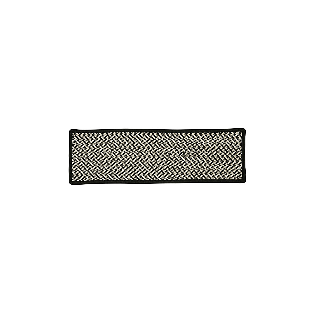 Colonial Mills Stair Tread Outdoor Houndstooth Tweed Black Stair Tread