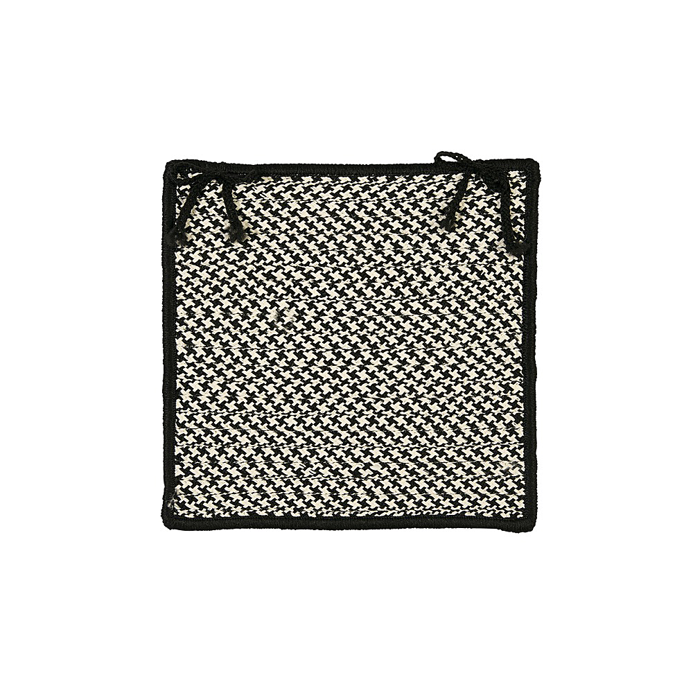 Colonial Mills Chair Pad Outdoor Houndstooth Tweed Black Chair Pad