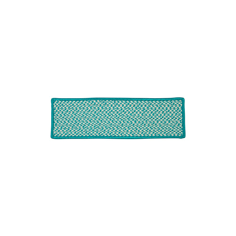 Colonial Mills Stair Tread Outdoor Houndstooth Tweed Turquoise Stair Tread