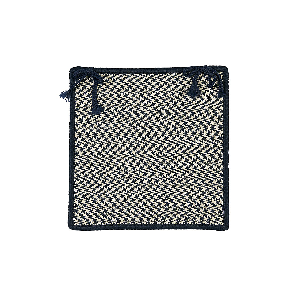 Colonial Mills Chair Pad Outdoor Houndstooth Tweed Navy Chair Pad