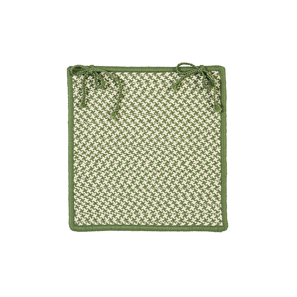 Colonial Mills Chair Pad Outdoor Houndstooth Tweed Leaf Green Chair Pad