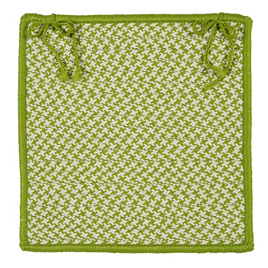 Colonial Mills Chair Pad Outdoor Houndstooth Tweed Lime Chair Pad