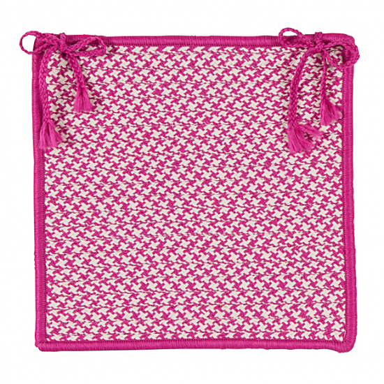 Colonial Mills Chair Pad Outdoor Houndstooth Tweed Magenta Chair Pad