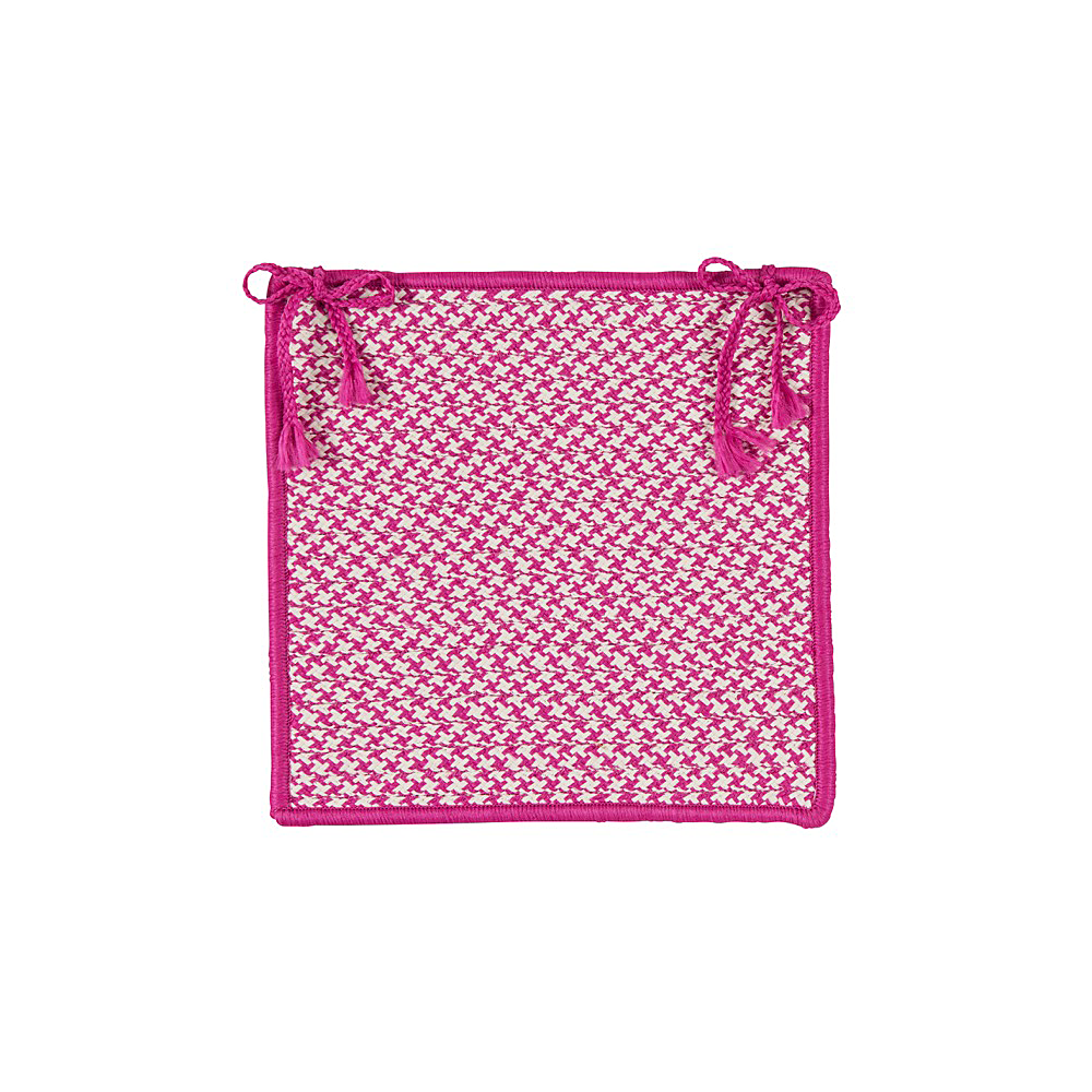 Colonial Mills Chair Pad Outdoor Houndstooth Tweed Magenta Chair Pad