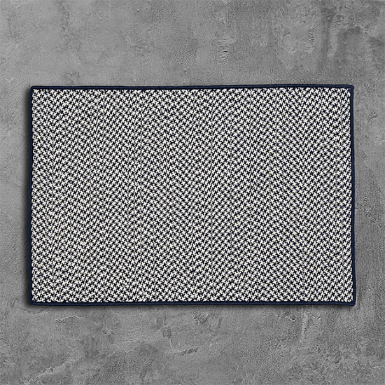 Colonial Mills Rug Outdoor Houndstooth Tweed Navy Square